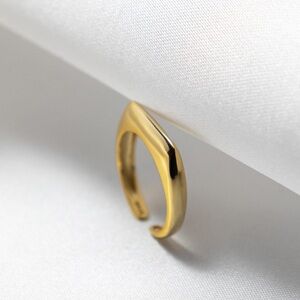 Gold Vermeil Thick Bar Adjustable Ring